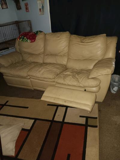 leather reclining sofa and chair