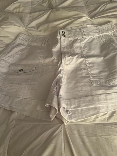 womens white linen size14 pocket on front back - Thumbnail 2