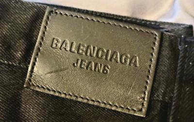 Balenciaga Wide Leg Distressed Denim Jeans black Japan NEW - Thumbnail 7