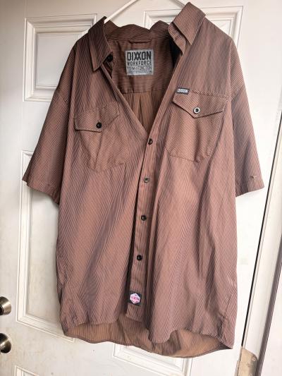 Dixon men Bolton up cooler t shirt brown striped - Thumbnail 2