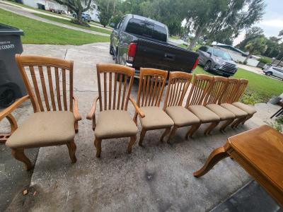 Elegant Solid Wood Dining Table Set 8 Chairs  Matching Pub S - Thumbnail 5