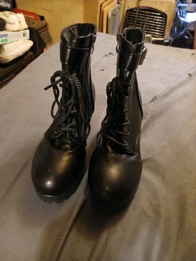 woman Lace up high heel ankle boots