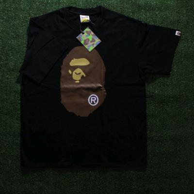 Brown Front And Back Ape Head Y2K T Shirt