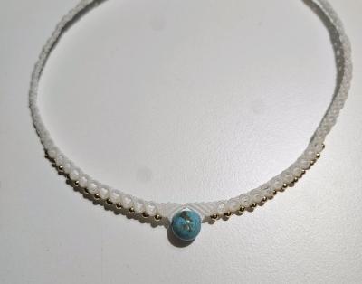 Handmade macrame choker necklace