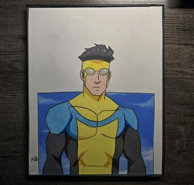 Invincible Drawn with pencils and framed