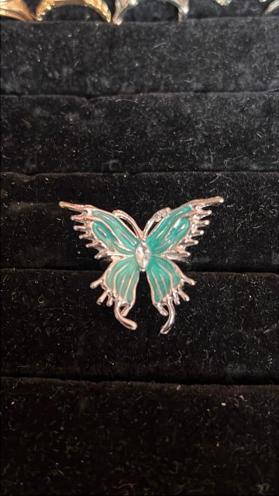 Blue Butterfly Ring Adjustable - Thumbnail 2