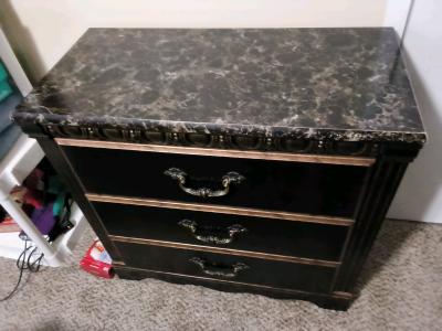 3 drawer dresser with marble top