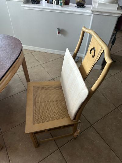 table and 4 chairs custom cover chair cushions and xtra leaf - Thumbnail 6