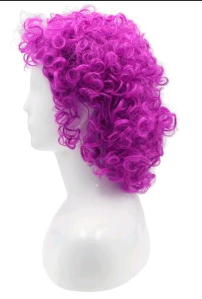 Adult KK Short Curly Clown Wig  Cyclamen NE6 - Thumbnail 5