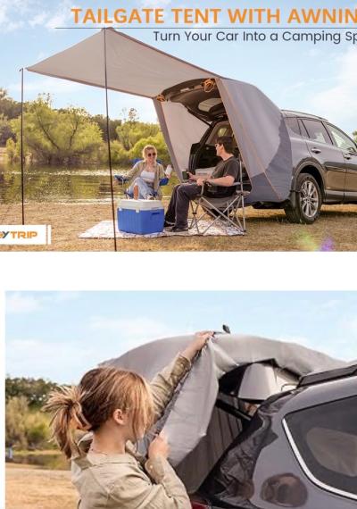 Tailgate tent with awning shade roof canopy - Thumbnail 2