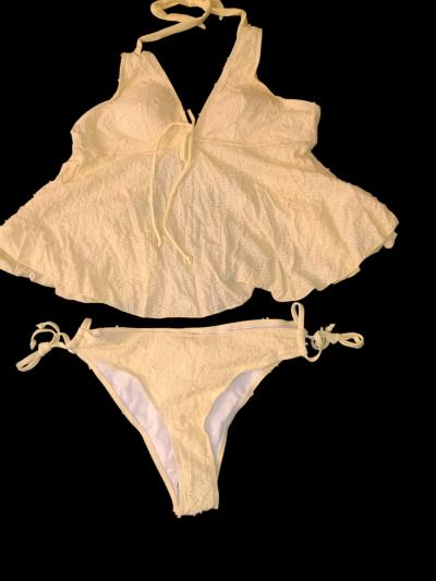 Yellow Textured TwoPiece Bikini Set Medium - Thumbnail 3
