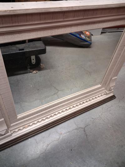 Large Decorative Wall Mirror  Distressed Wood Frame