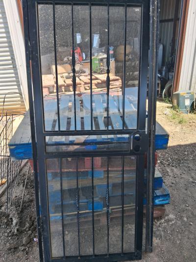 Black Steel Security Storm Door - Thumbnail 2