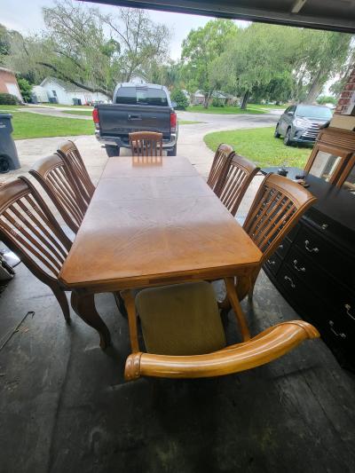Elegant Solid Wood Dining Table Set 8 Chairs  Matching Pub S - Thumbnail 7