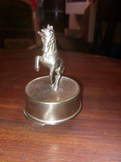 vintage solid brass unicorn music box