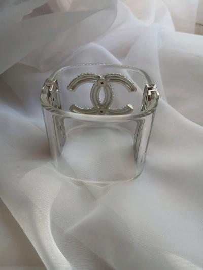 Chanel clear CC crystal cuff Acrylic - Thumbnail 2