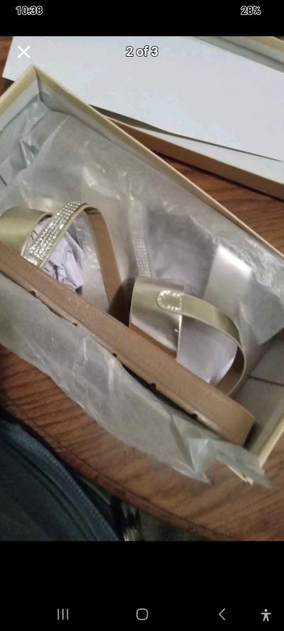 YOKI Gold Rhinestone Flat Sandals