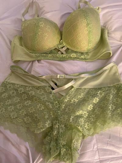mint green lace set lg cup size 36c