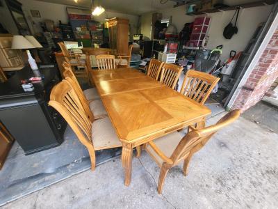 Elegant Solid Wood Dining Table Set 8 Chairs  Matching Pub S - Thumbnail 3