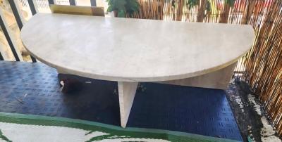 Solid semi circle marble table - Thumbnail 4