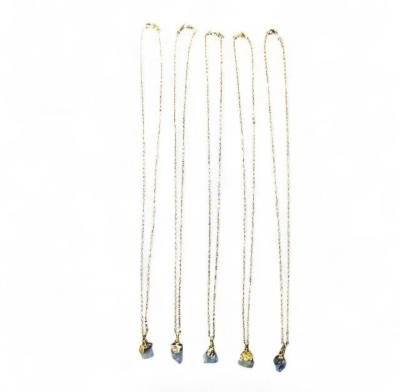 WOMENS AQUAMARINE GEMSTONE PENDANT 18 INCH GOLD PLATED CHAIN - Thumbnail 5