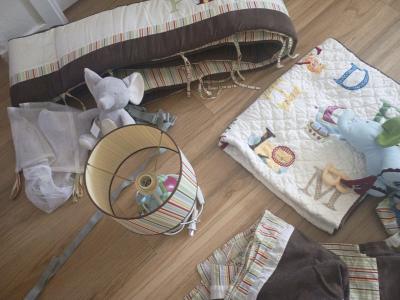 elephant themed crib and bedroom set for baby - Thumbnail 2
