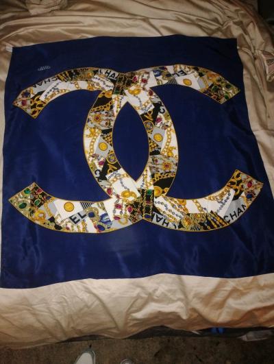 vintage Chanel Scarf hand rolled edges
