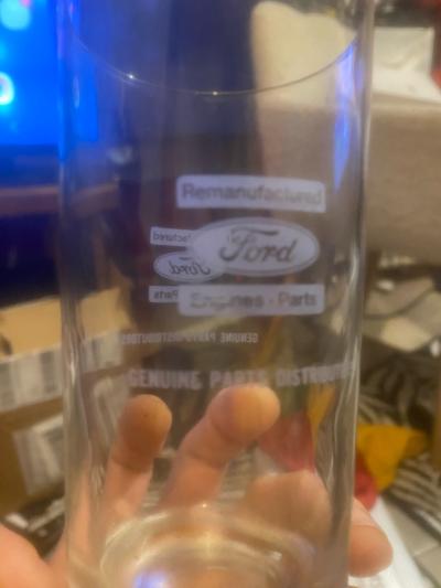 vintage set of four ford remanufactured engine parts glasses