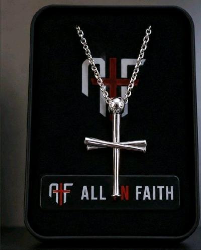 all in faith baseball bat cross necklace