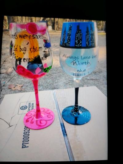 A Set of Two Tall Girls Night Out Tall New Glasses
