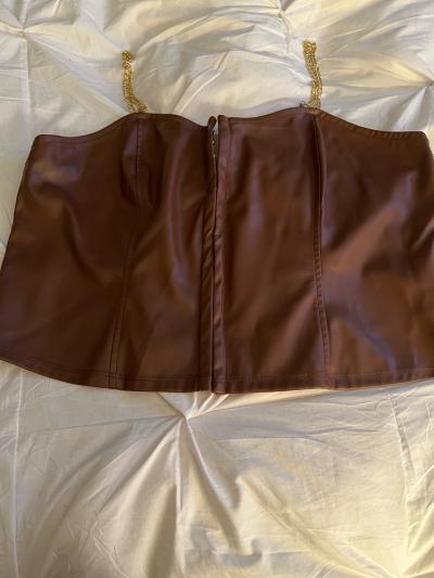 Brown flex leather extra large top