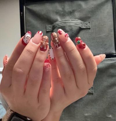 3d handmade Christmas press on nails