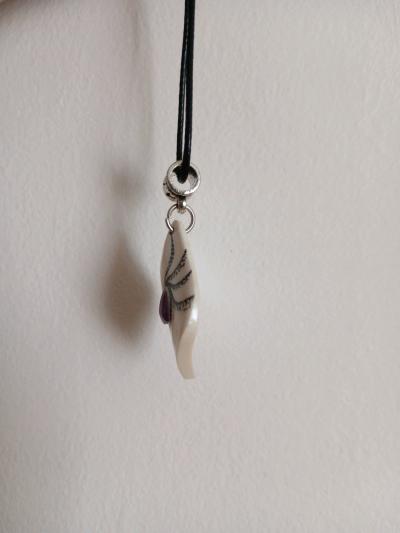 mammoth tusk pendant with natural amethyst - Thumbnail 5