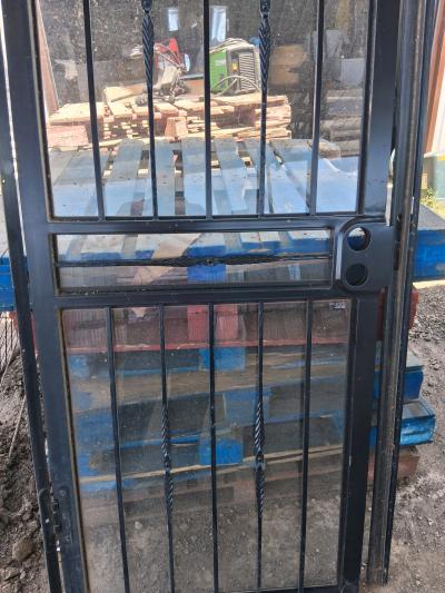Black Steel Security Storm Door - Thumbnail 3