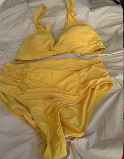 two piece yellow size large like new condition - Thumbnail 2