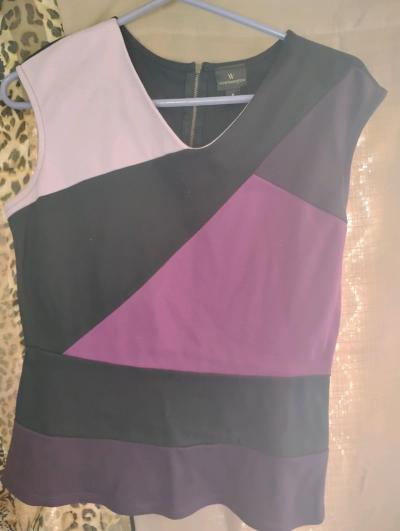 A Nice Womens  White  Black and Purple Top