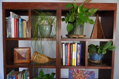 Custom Handcrafted Solid Wood Bookcase Set - Hickory Finish - Thumbnail 11