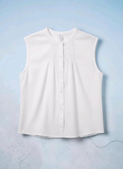 Old Navy Womens Sleeveless ButtonFront Blouse  Medium  White - Thumbnail 3