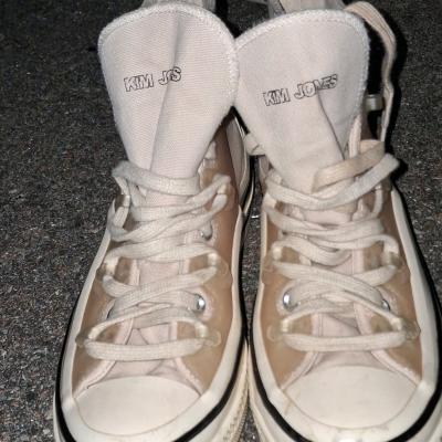 kim Jones X converse high top white lace up sneakers wmn 8 - Thumbnail 2