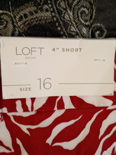 the loft red and white shorts