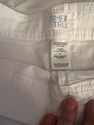 womens white linen size14 pocket on front back - Thumbnail 4