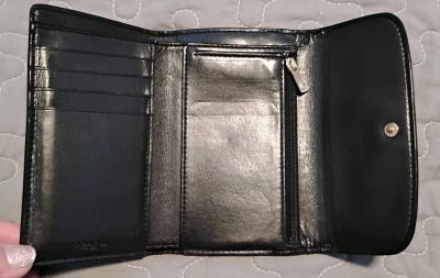 Coach Dark Brown And Black Leather Medium Size Wallet - Thumbnail 3