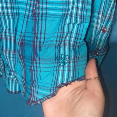 womens Ariat Plaid Button up cowgirl shirt size small