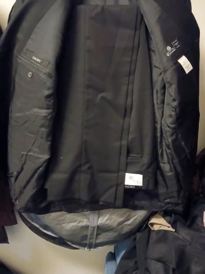 DKNY Mens Duran Black ModernFit Nested 2PC Jacket Pants Suit - Thumbnail 5