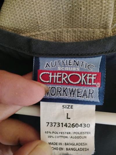 A Grey Womens Large Scrub Top - Thumbnail 4