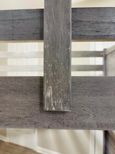 TwinoverTwin Bunk Bed Builtin ladder Solid Wood Rustic Gray - Thumbnail 5