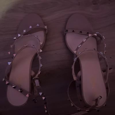 brown and gray sandals size 8
