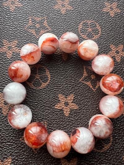 Natural Red Garden Quartz Bracelet 15mm - Thumbnail 2