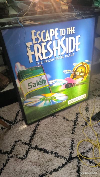 vintage Salem Cigarettes and Joe Camel themed lighted sign