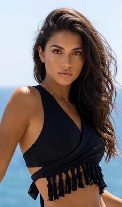 womens black bareback top like new size lg